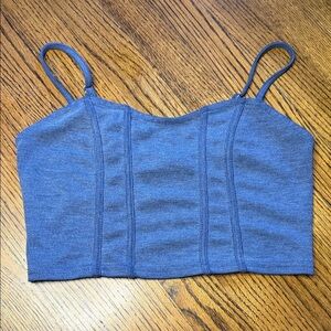 Hesperus Blue Corset Ribbed Crop Cami Tank Top Size Medium 💙